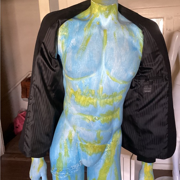 ZARA MEN faux leather and cloth blazer - Picture 5 of 5